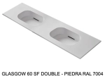 Plan double vasques système d’évacuation discret L 50 à 201 x P 40 à 51 cm, finition lisse mate, 10 couleurs, Résine Anti-bactérien Akrytan® teinté dans la masse, Livraison Offerte